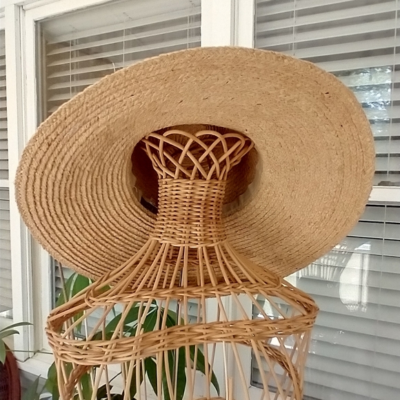 Ann Taylor Wide Brim Hat Straw Weaved Design - Picture 3 of 8